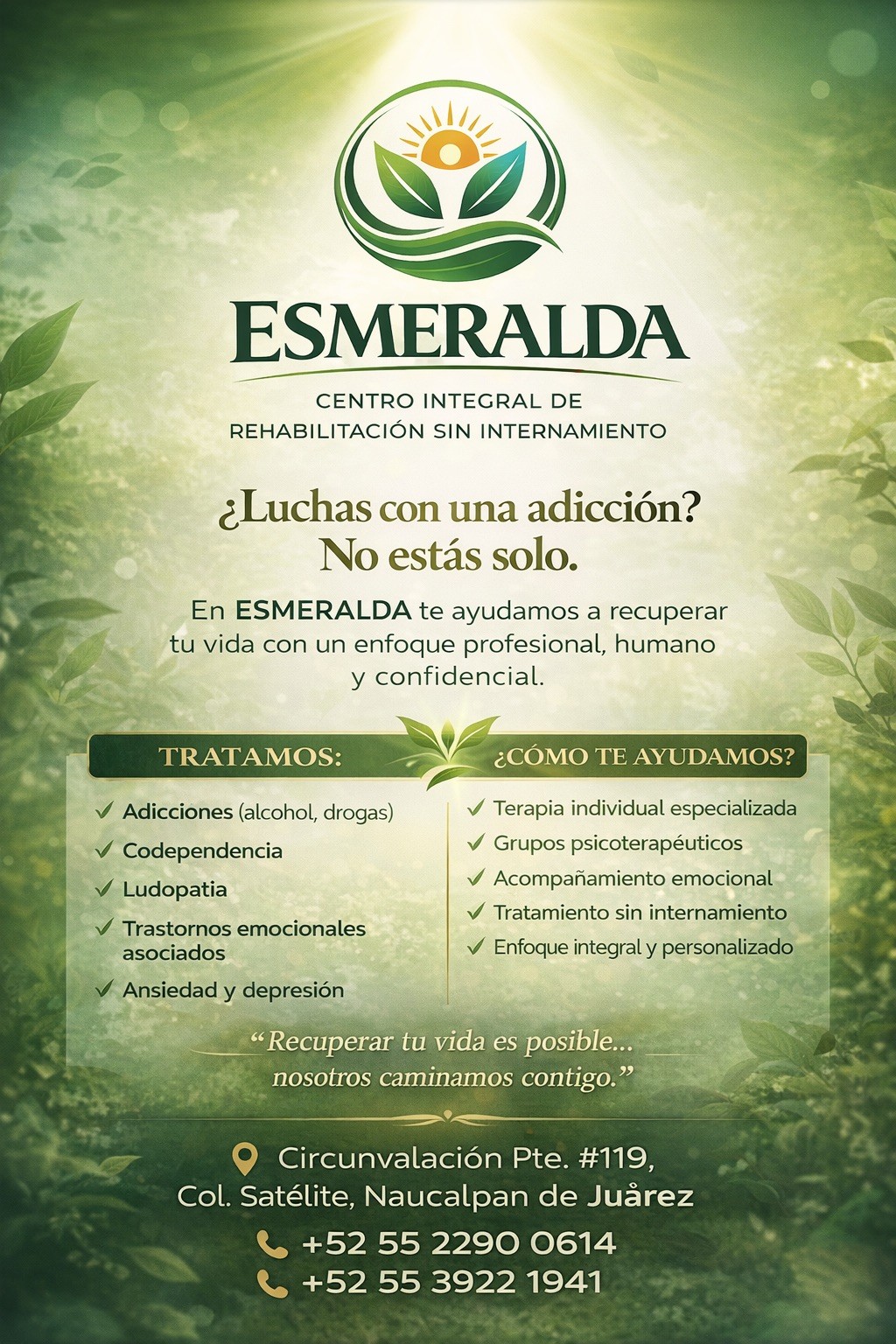 Flyer informativo Clínica Esmeralda